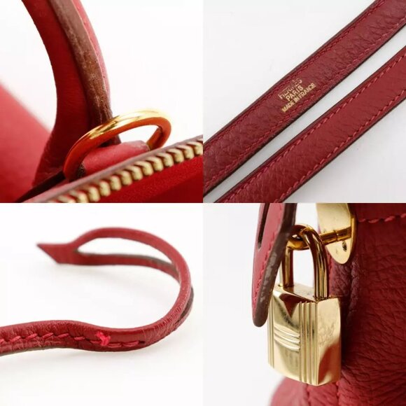 HERMES Bolide35 Handbag 2WAYShoulder Red / Gold Hardware Taurillon Clemenc... - Picture 7 of 12